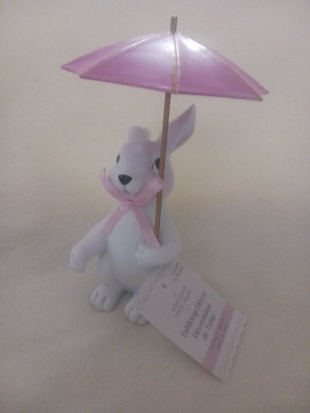 NWT Ashland Bunny With Umbrella Ceramic Figurine